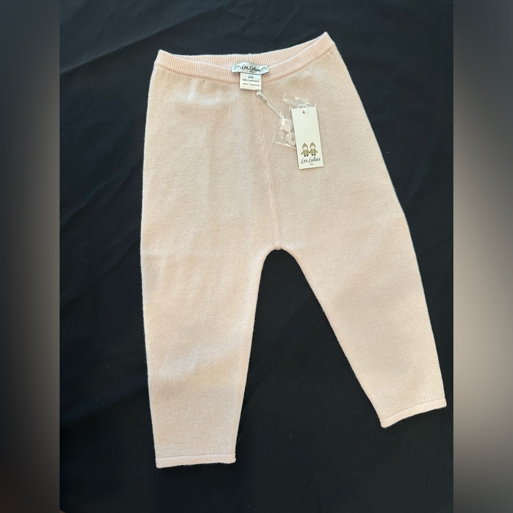 Les lutins 24 month bottoms light pink 100% cashmere